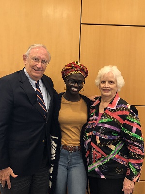 Hillary Birago, Class of 2020, with Nancy Jo Smith and Coleman Ross