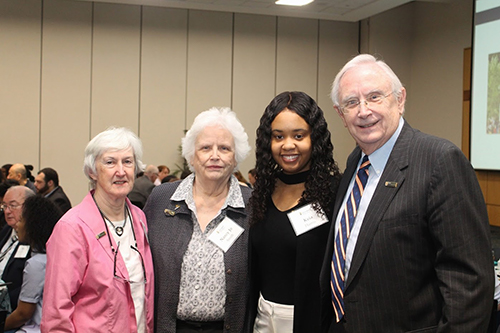 Keia Harris, Class of 2019, with Carol Ross, Nancy Jo Smith, and Coleman Ross