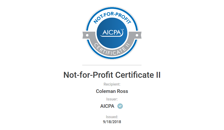 AICPA certificate