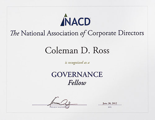 Governance Fellow certificate